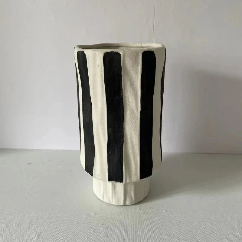 Vero Striped Ceramic Vase