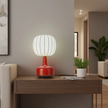 Artisanal Red Ceramic Table Lamp | Vintage Warm Light for Bedroom & Living Room