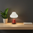 Artisanal Red Ceramic Table Lamp | Vintage Warm Light for Bedroom & Living Room