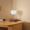 Artisanal Red Ceramic Table Lamp | Vintage Warm Light for Bedroom & Living Room
