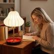 Artisanal Red Ceramic Table Lamp | Vintage Warm Light for Bedroom & Living Room