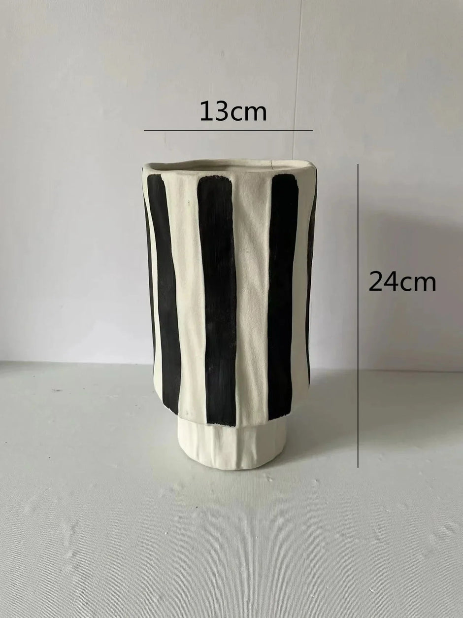 Vero Striped Ceramic Vase
