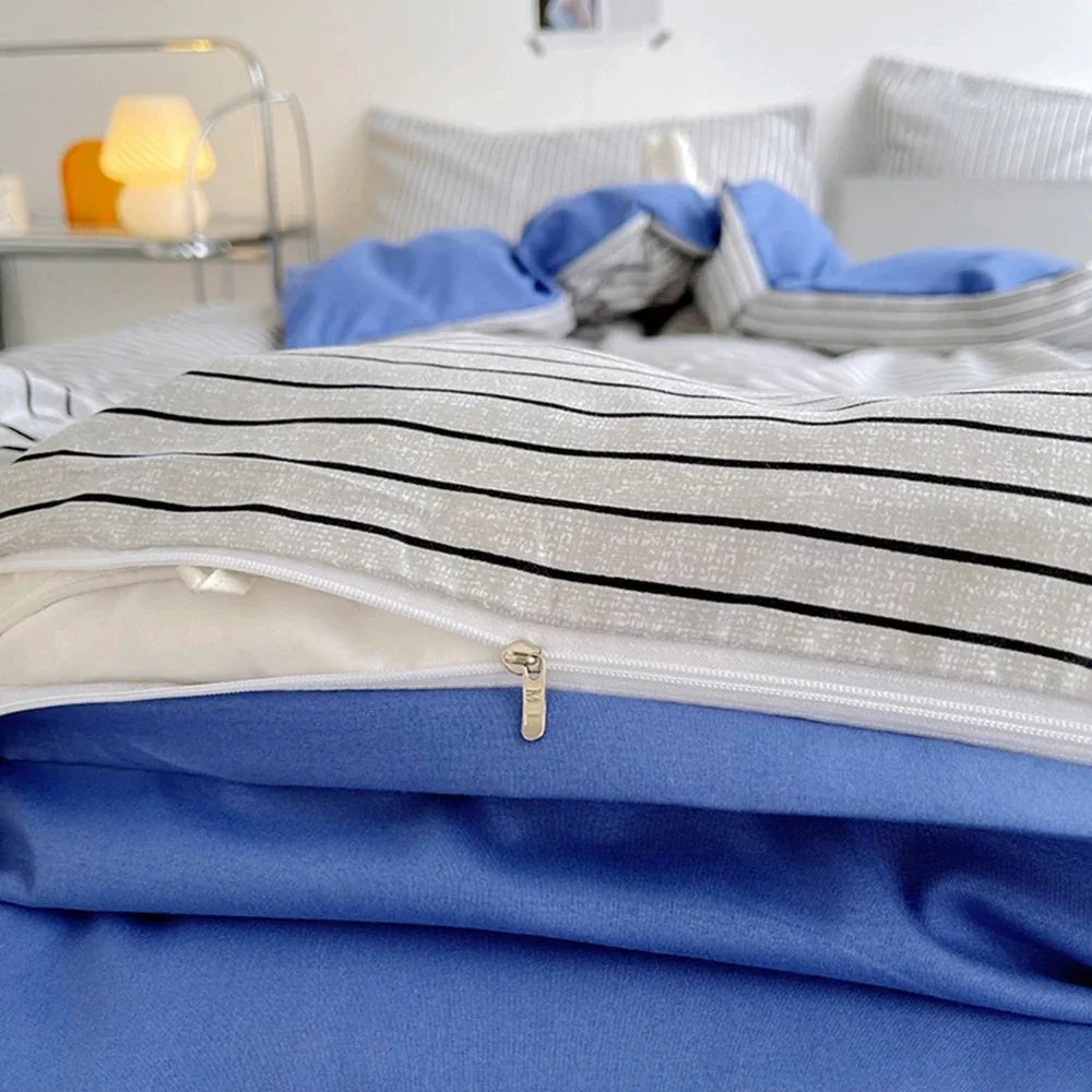 Onelia Checkered & Stripped Bedding Set