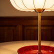 Artisanal Red Ceramic Table Lamp | Vintage Warm Light for Bedroom & Living Room