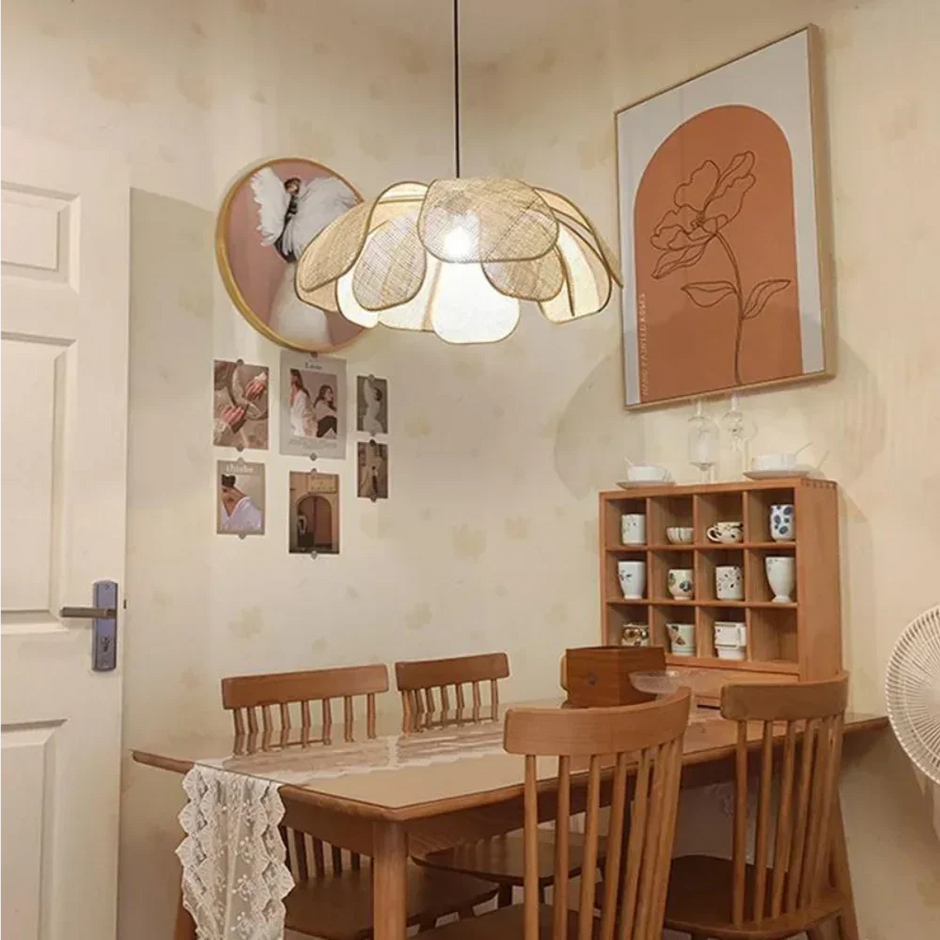 Florale Rattan Pendant