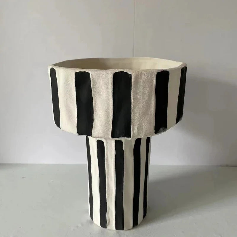 Vero Striped Ceramic Vase
