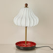 Artisanal Red Ceramic Table Lamp | Vintage Warm Light for Bedroom & Living Room
