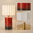 Artisanal Red Ceramic Table Lamp | Vintage Warm Light for Bedroom & Living Room