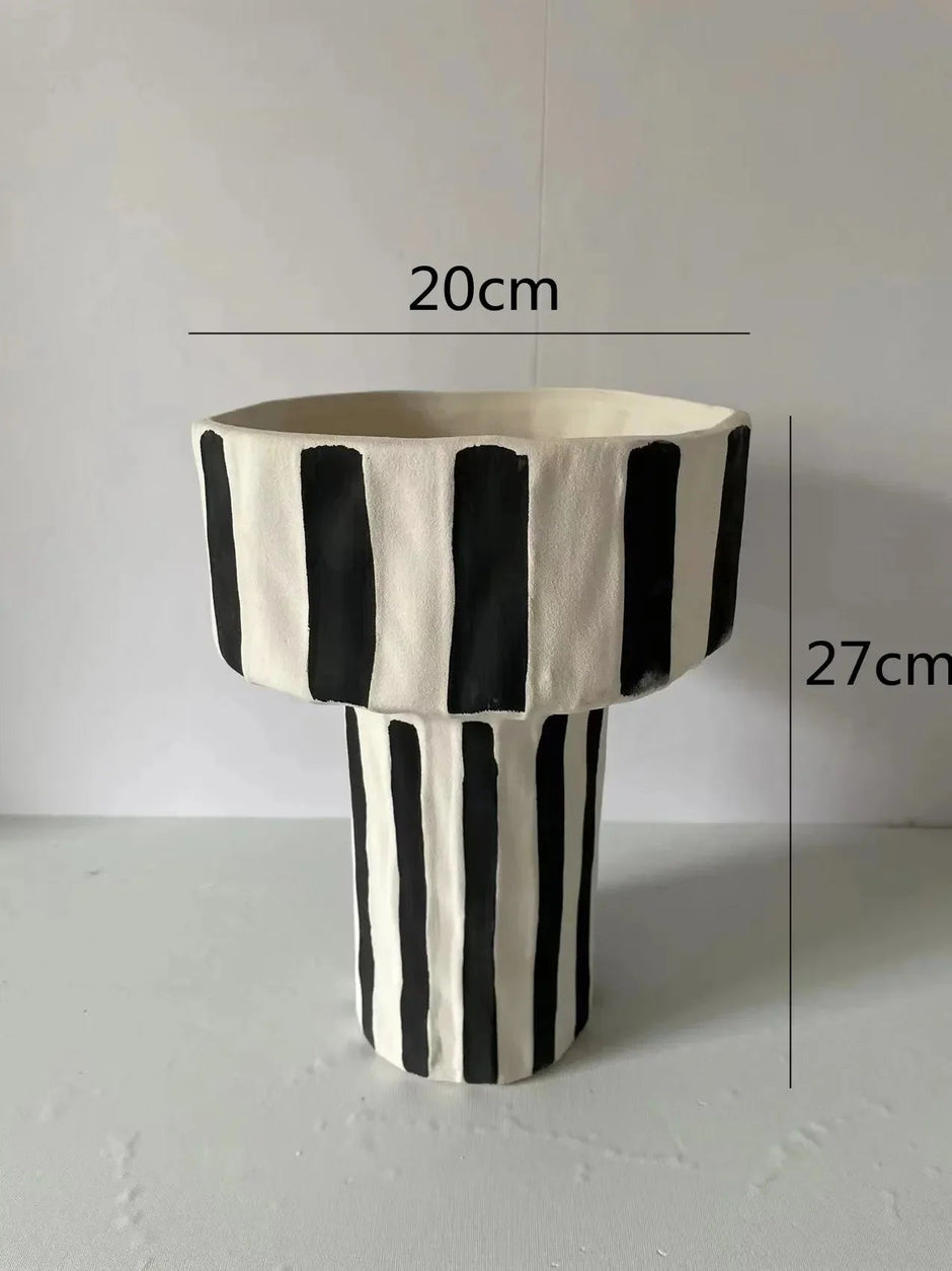 Vero Striped Ceramic Vase