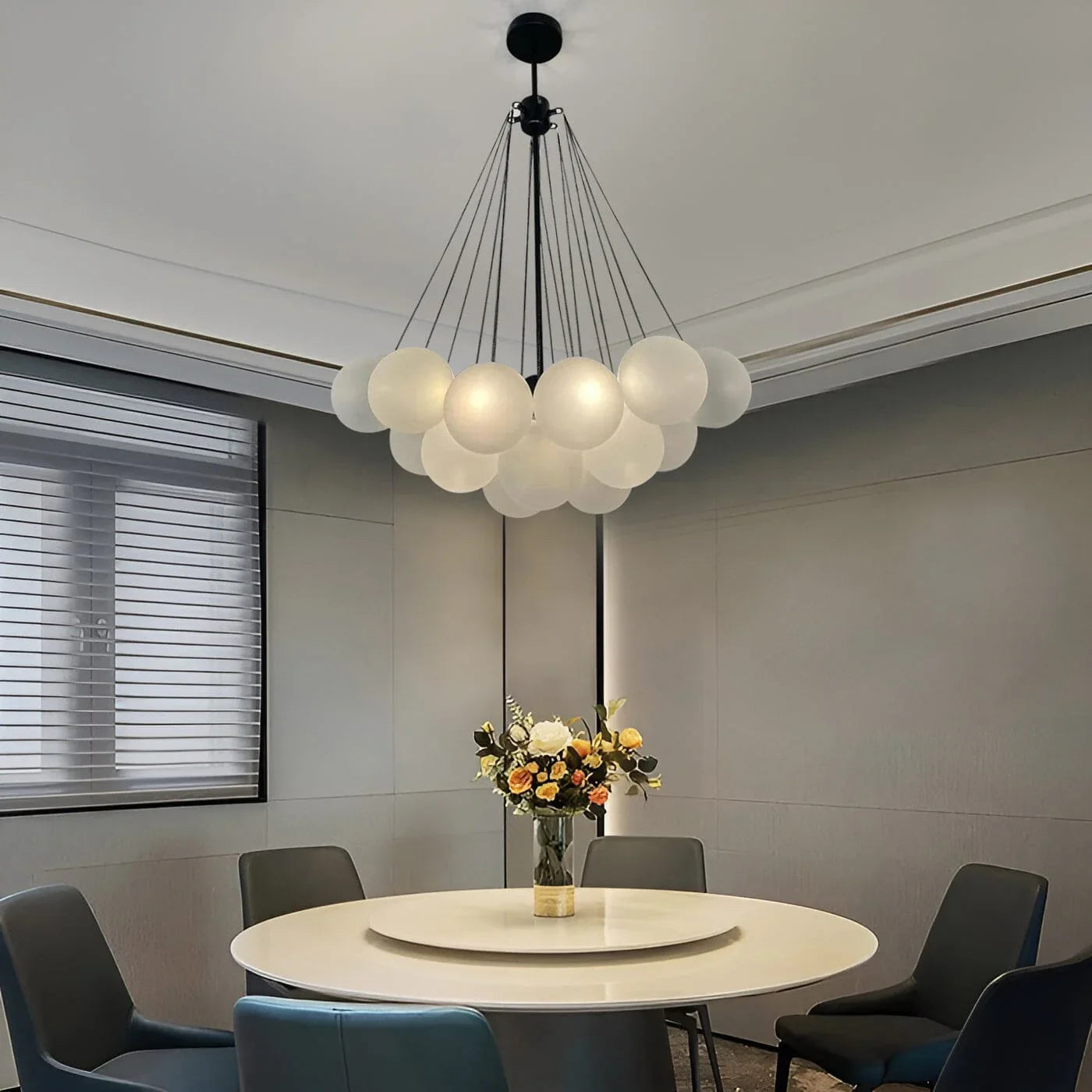 Karlene Frosted Ball Chandelier