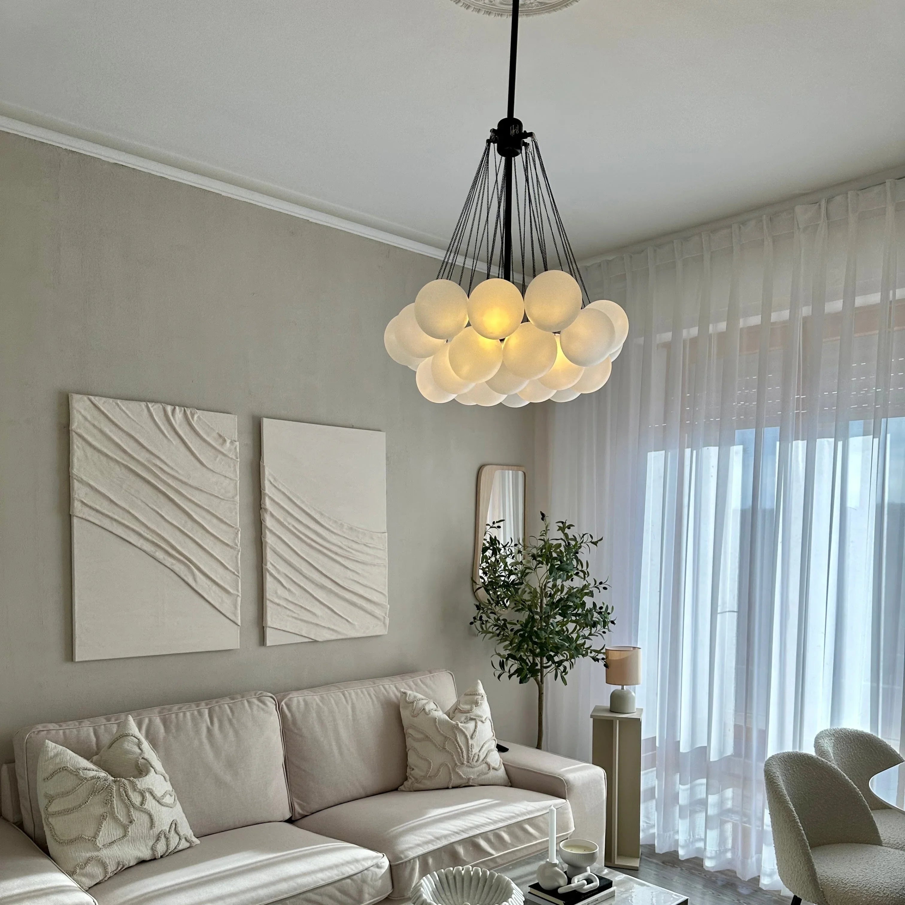 Karlene Frosted Ball Chandelier