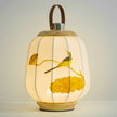 Traditional Chinese Fabric Lantern Shade Wood USB LED Table Lamp For Living Room