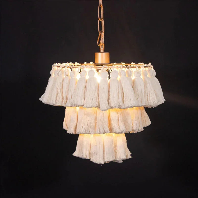 Fiore Boho Handmade Tassel Pendant Lamp