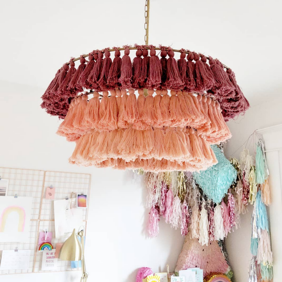 Fiore Boho Handmade Tassel Pendant Lamp