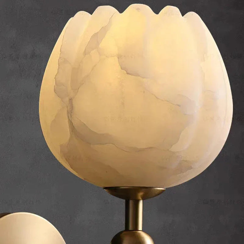 Rosebud Marble Lamp