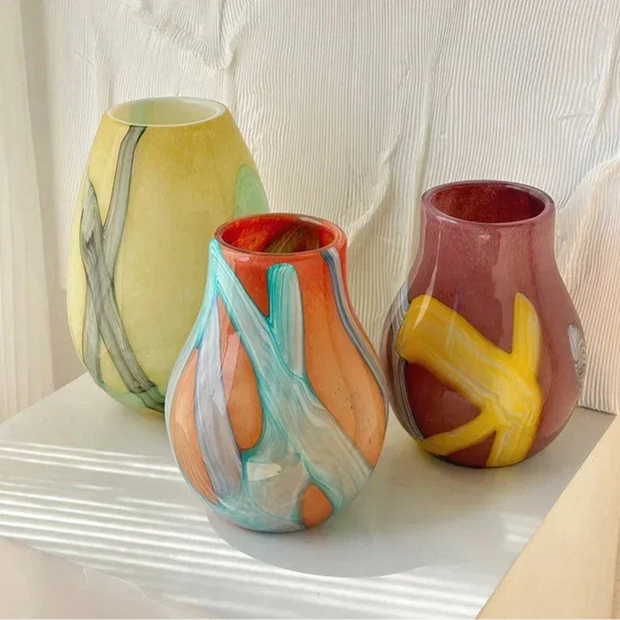 Hamish Striped Glass Vase