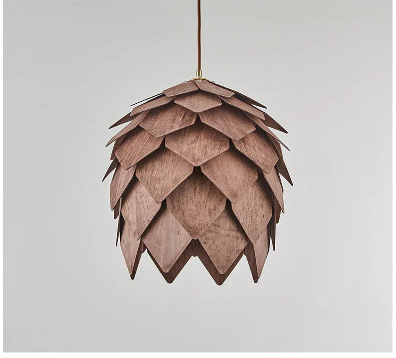 Mia Wood Pine Cone Chandelier