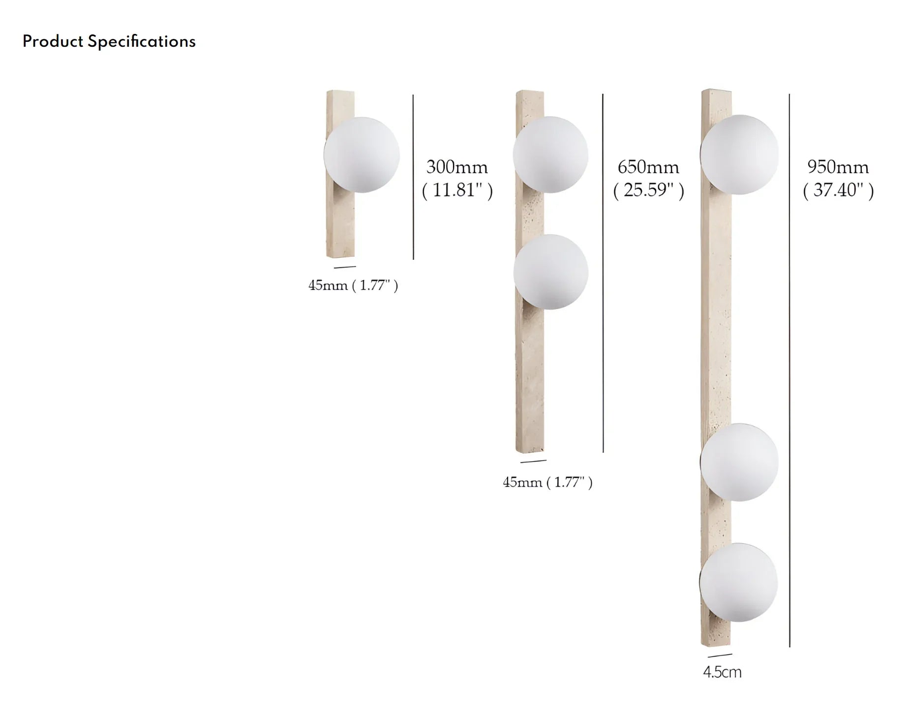 Abigail Travertine Wall Lamp