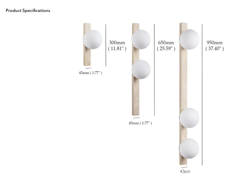 Abigail Travertine Wall Lamp