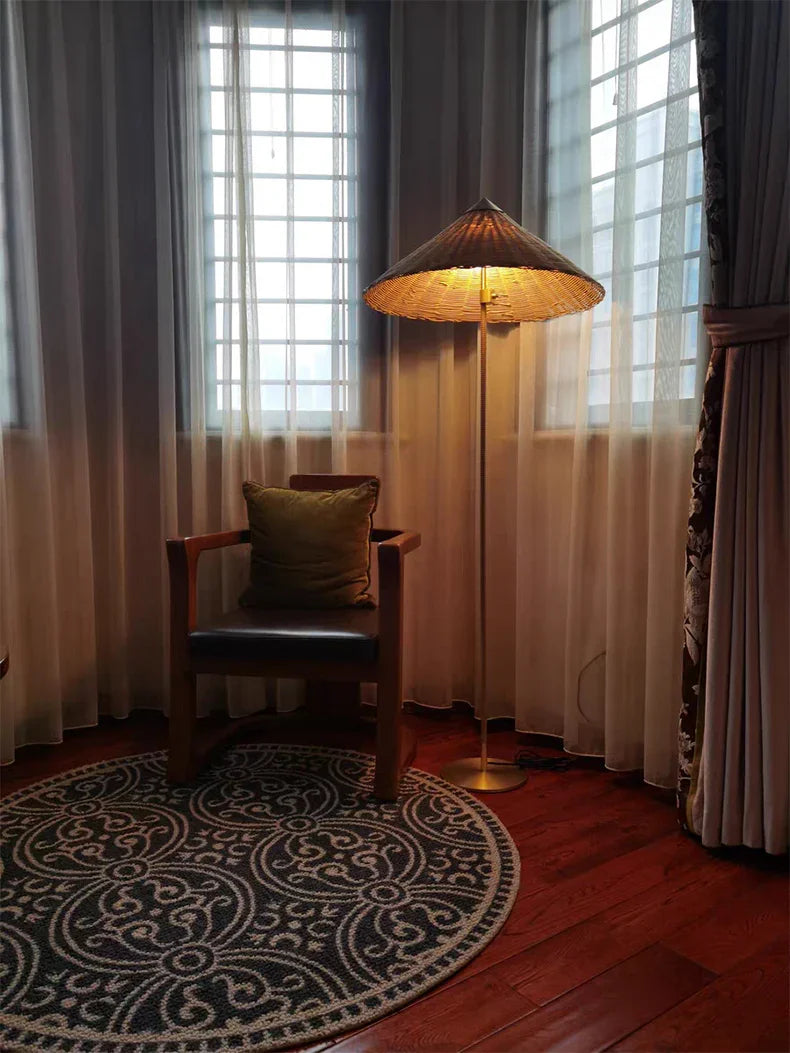 Akira Rattan Floor Lamp