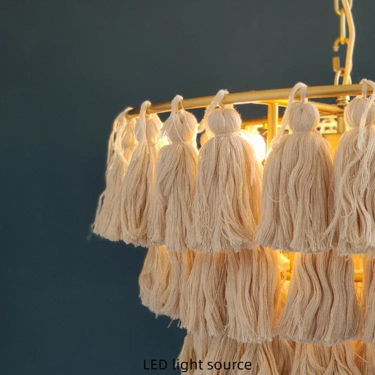 Fiore Boho Handmade Tassel Pendant Lamp
