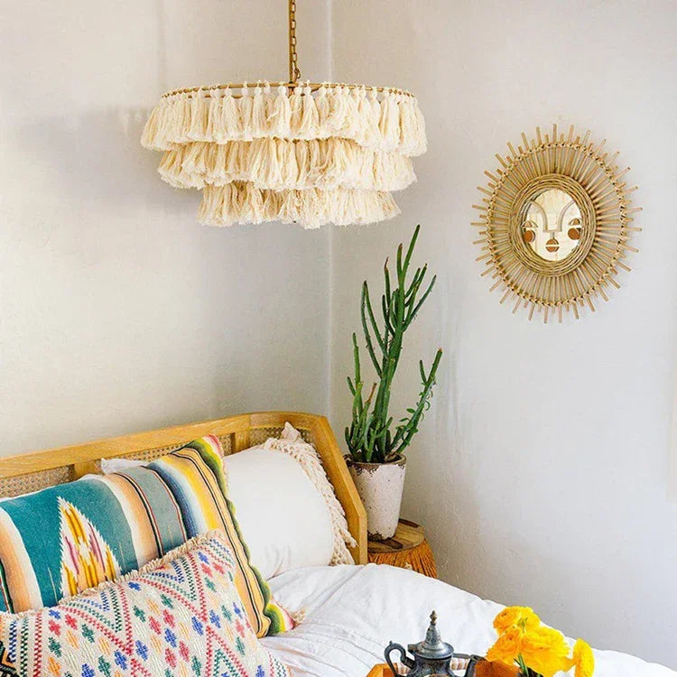 Fiore Boho Handmade Tassel Pendant Lamp