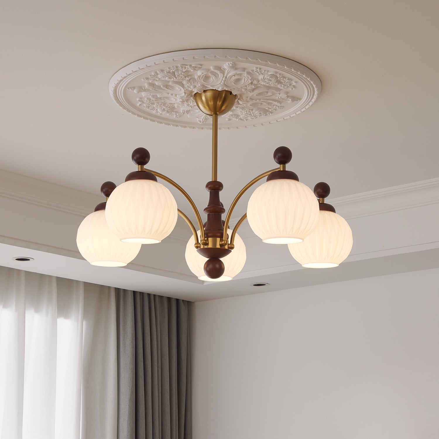 LUMEVOID Classic Elegant Orb Chandelier with Song Dynasty Aesthetics