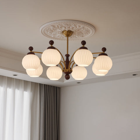 LUMEVOID Classic Elegant Orb Chandelier with Song Dynasty Aesthetics