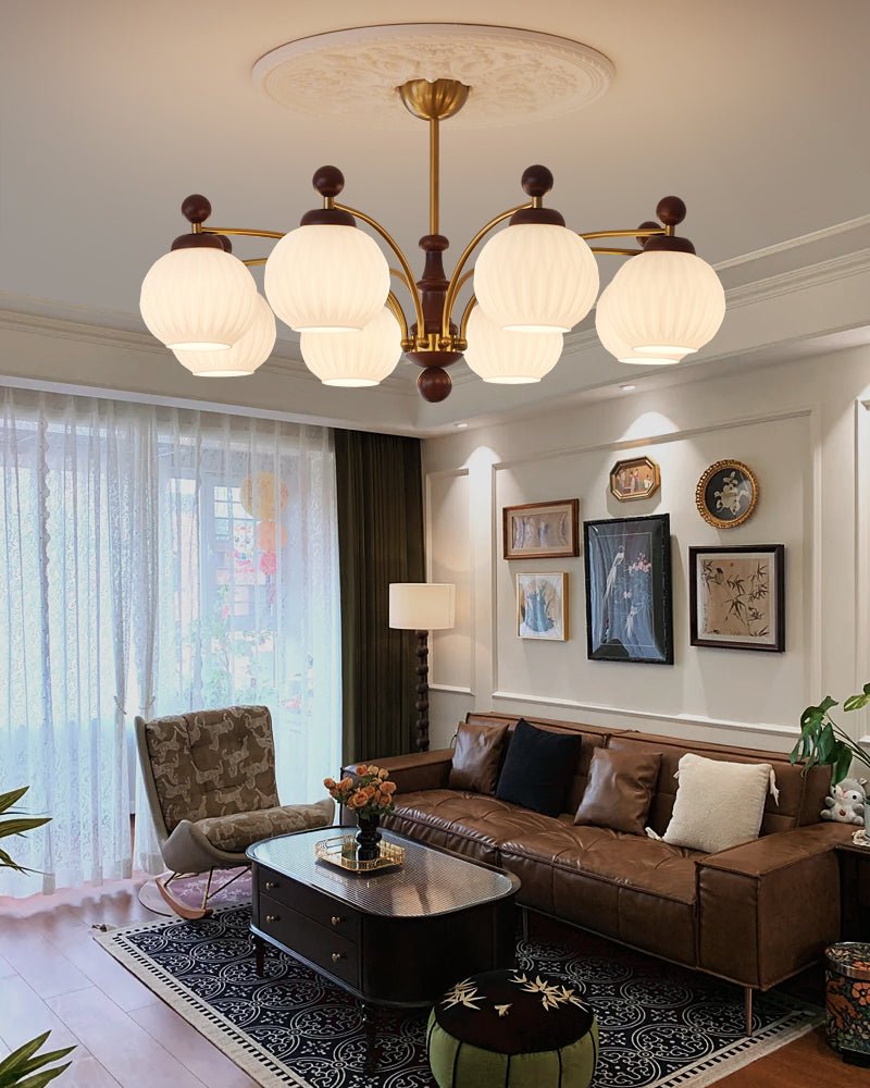 LUMEVOID Classic Elegant Orb Chandelier with Song Dynasty Aesthetics