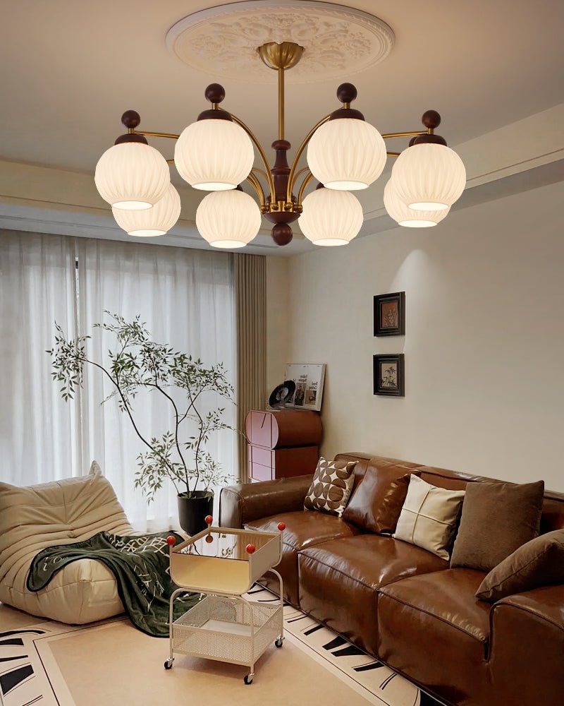 LUMEVOID Classic Elegant Orb Chandelier with Song Dynasty Aesthetics