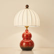 Artisanal Red Ceramic Table Lamp | Vintage Warm Light for Bedroom & Living Room