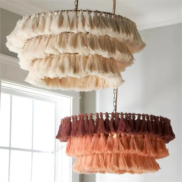 Fiore Boho Handmade Tassel Pendant Lamp