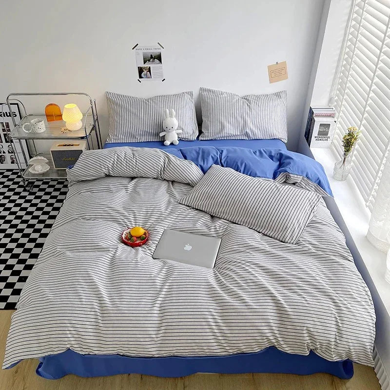 Onelia Checkered & Stripped Bedding Set