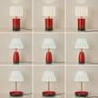Artisanal Red Ceramic Table Lamp | Vintage Warm Light for Bedroom & Living Room