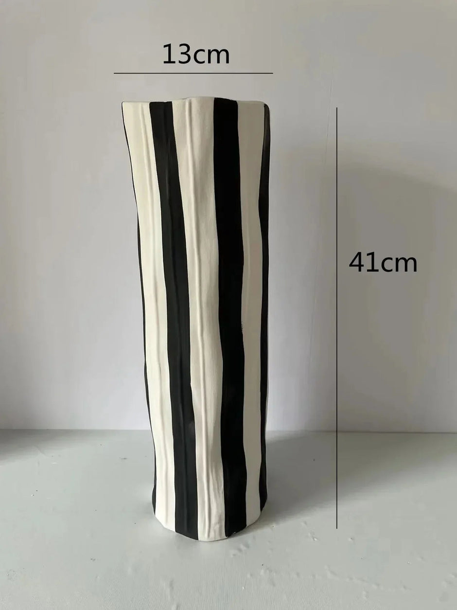 Vero Striped Ceramic Vase