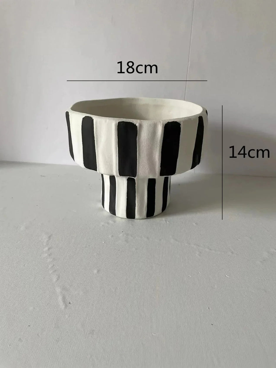 Vero Striped Ceramic Vase