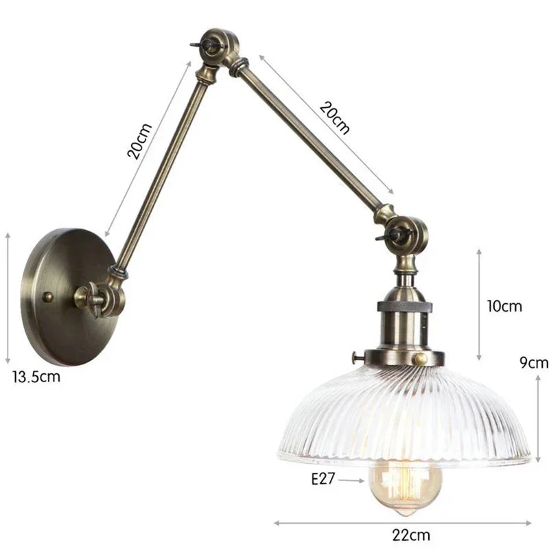 Mckinley Glass Adjustable Wall Lamp