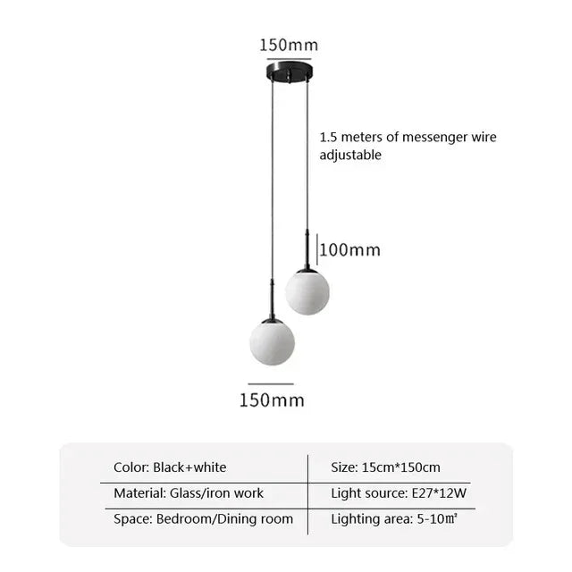 Kinley Glass Ball Pendant Lamp