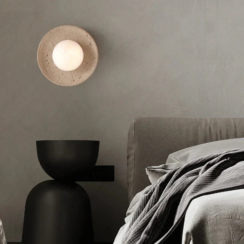 August Travertine Wall Lamp