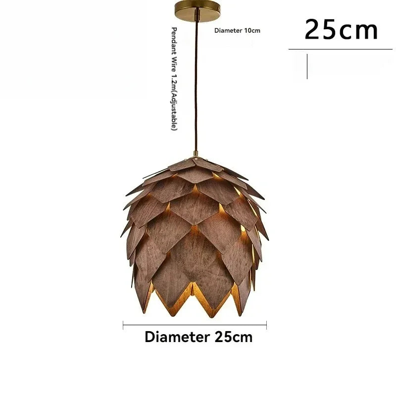 Mia Wood Pine Cone Chandelier