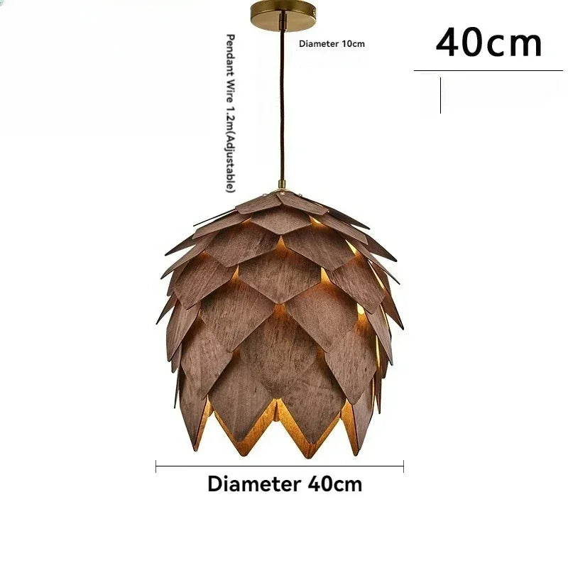 Mia Wood Pine Cone Chandelier