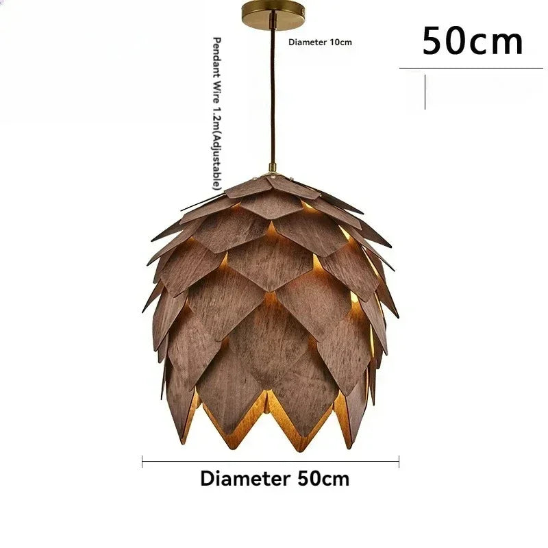 Mia Wood Pine Cone Chandelier