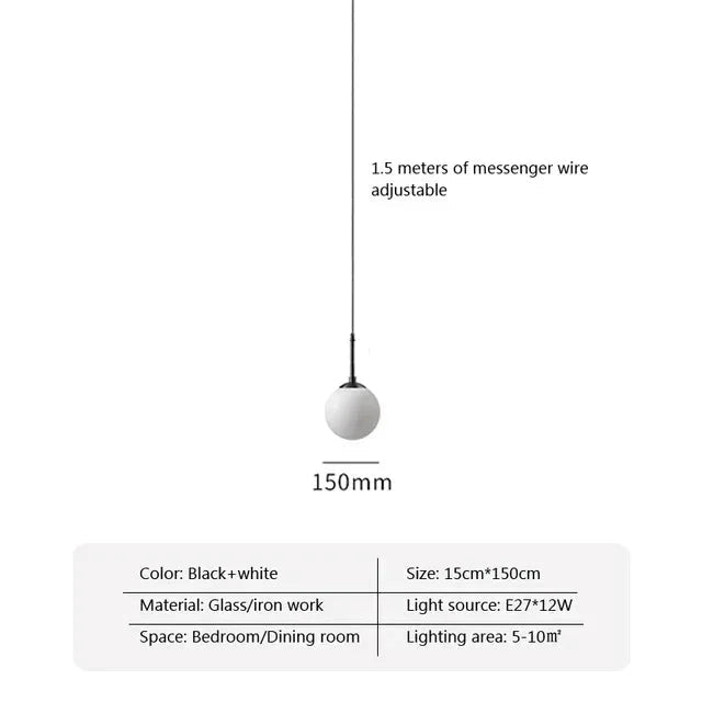 Kinley Glass Ball Pendant Lamp