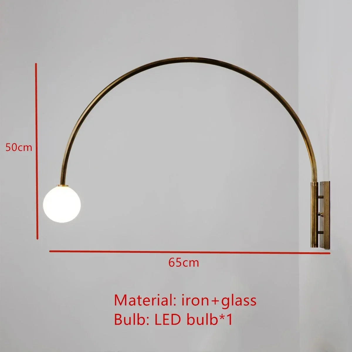 Freyja Gold Arch Wall Lamp