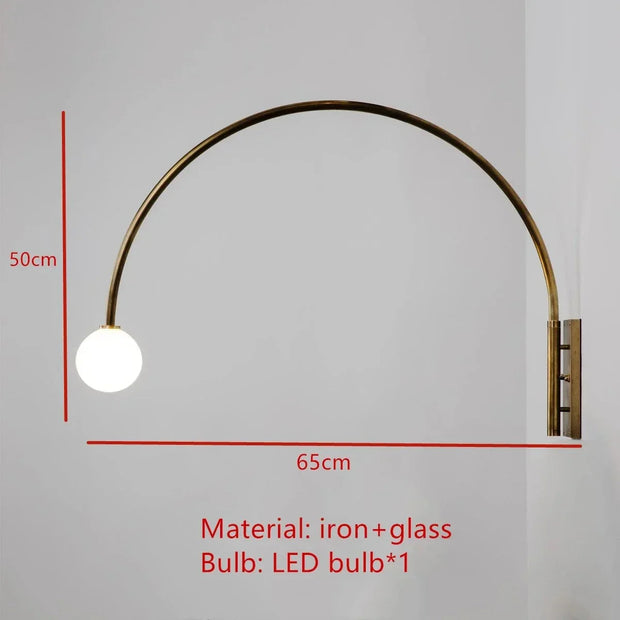 Freyja Gold Arch Wall Lamp