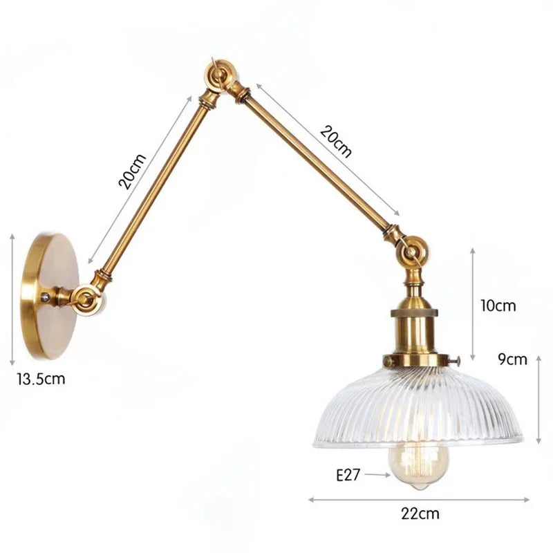 Mckinley Glass Adjustable Wall Lamp