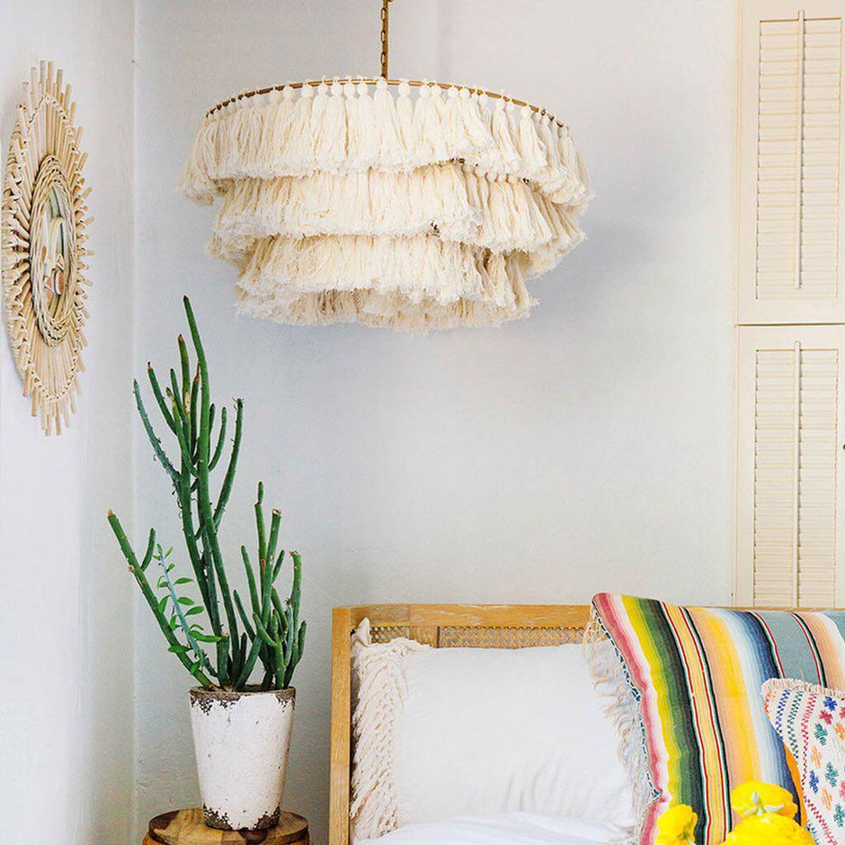 Fiore Boho Handmade Tassel Pendant Lamp