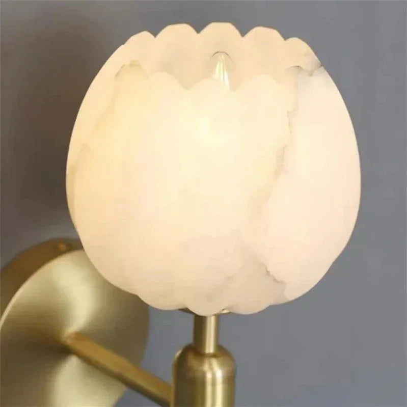 Rosebud Marble Lamp