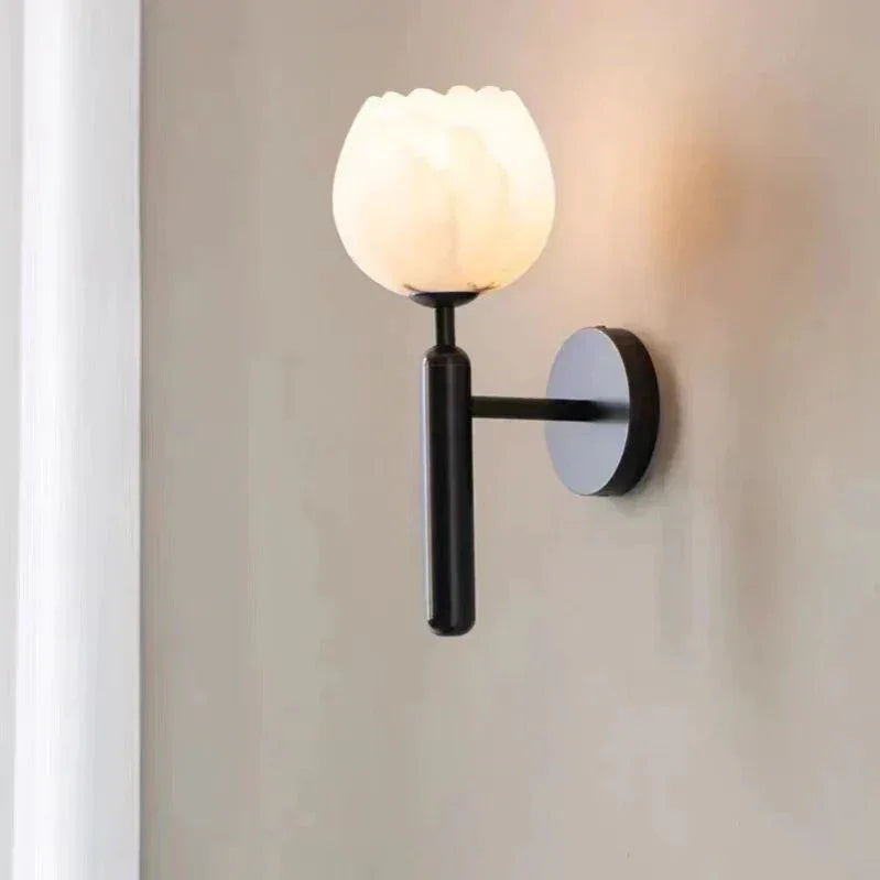 Rosebud Marble Lamp