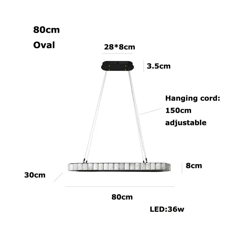 Capri Ovalo Marble Chandelier